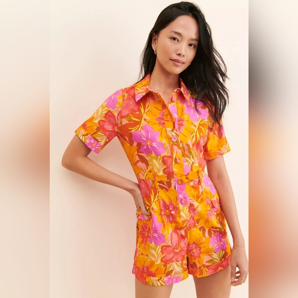 Anthropologie x Kachel Bright Botanical Romper - Picture 11 of 11